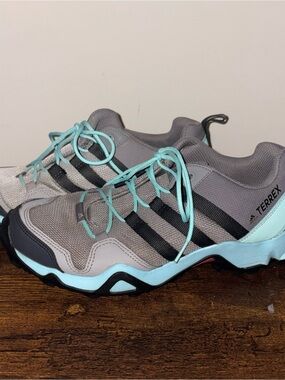 adidas Terrex Grey with Light Blue Trail Shoes